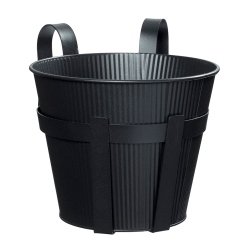 Balcony Pot in Matte Black Metal