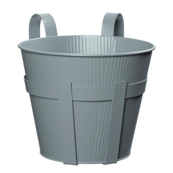 Balcony Pot in Matte Grey Metal