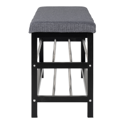 Bank mit Kissen und 2 Regalen