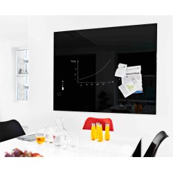 120 x 90 cm. Sort Magnetisk Glastavle