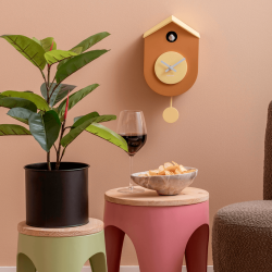 Kuckuckswanduhr, gelb