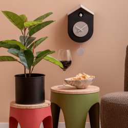 Kuckuckswanduhr, schwarz und grau