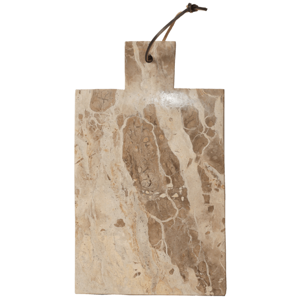 Skærebræt, marmor, beige, 39x23 cm