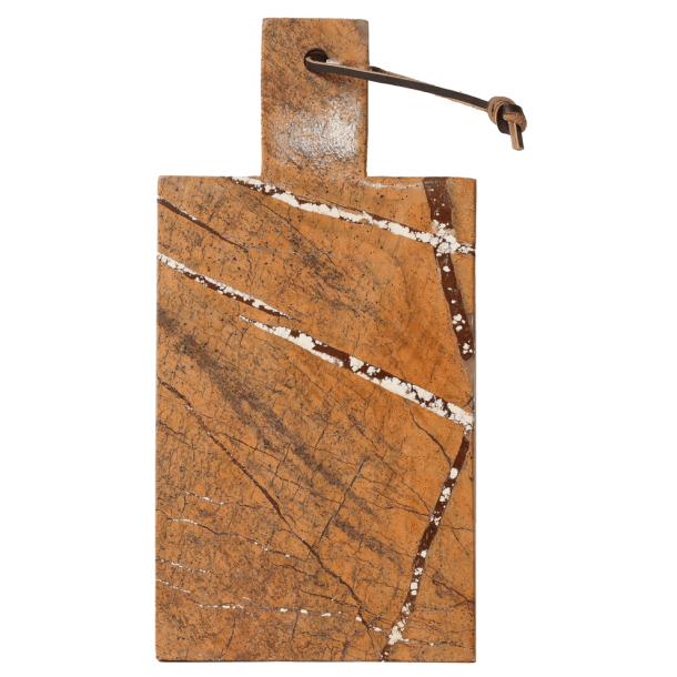 Skærebræt, marmor, brun, 30x15 cm
