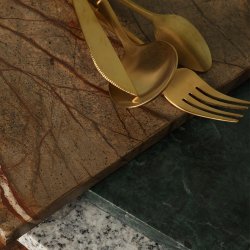 Cutting board, marble, brown, 39x23 cm