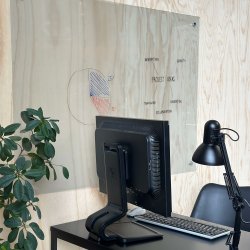 90 x 120 cm. Frosted Glastavle IKKE MAGNETISK