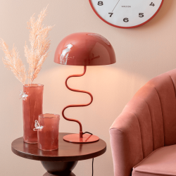 Glasvase mit Vogel, gro, rosa