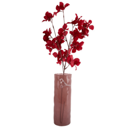 Glasvase mit Vogel, gro, rosa