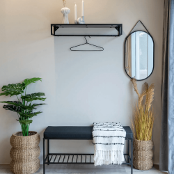 Hutablage mit Haken, schwarz