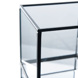 Hurricane candleholder in black metal, small