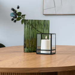 Hurricane candleholder in black metal, small