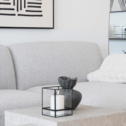 Hurricane candleholder in black metal, small