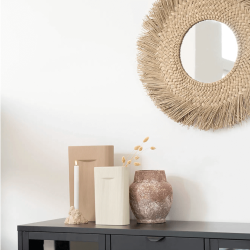 Spiegel mit Seegrasrahmen, 70 cm.