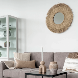 Spiegel mit Seegrasrahmen, 70 cm.