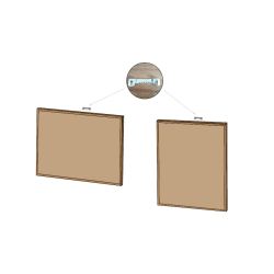 100 x 60 cm. Cork pin board. Wood frame