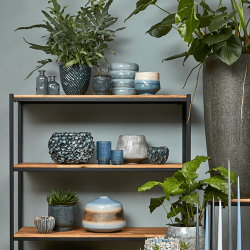 Pflanztopf, dunkelblau, mittelgro