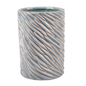 Blumentopf, blaugrau, gro