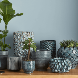 Blumentopf, dunkelgrau, klein