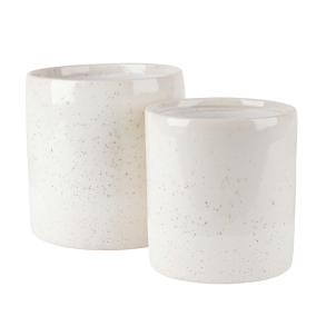 Pflanztopf, wei/roh, 2er-Set