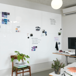 200 x 100 cm. PURE White Magnetisk Glastavle