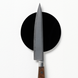 Kreis 10 cm. Superstarker Magnet aus schwarzem Glas