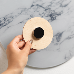 Kreis 10 cm. Superstarker Magnet aus schwarzem Glas