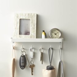 Yamazaki Magnetischer Schlsselhalter mit Ablage, wei