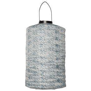 Solar lantern, cylinder, blue with summer flowers