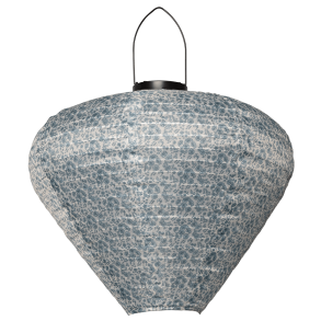Solar lantern, pear shape, blue with summer flowers