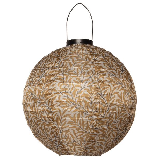 Solcelle lanterne, rund, beige med efterårsblade