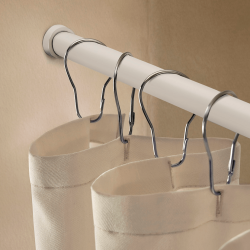 White tension rod for shower curtains, 125–220 cm