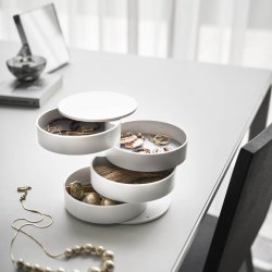 Yamazaki Jewelry Box with 4 Compartments, white