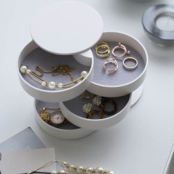 Yamazaki Jewelry Box with 4 Compartments, white