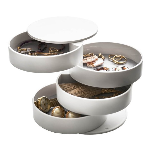 Yamazaki Schmuckkästchen mit 4 Fächern, weiß
