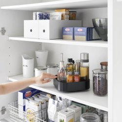 Yamazaki Drehbares Aufbewahrungstablett, schwarz