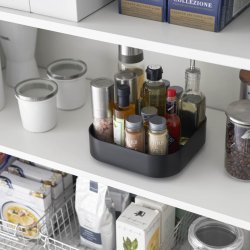 Yamazaki Drehbares Aufbewahrungstablett, schwarz