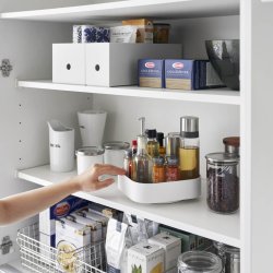 Yamazaki Drehbares Aufbewahrungstablett, wei