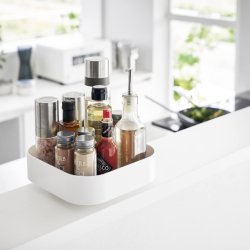 Yamazaki Drehbares Aufbewahrungstablett, wei