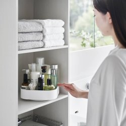 Yamazaki Drehbares Aufbewahrungstablett, wei