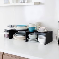 Yamazaki Stapelbares Kchenregal, schwarz