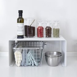 Yamazaki Stackable Kitchen Shelf, white