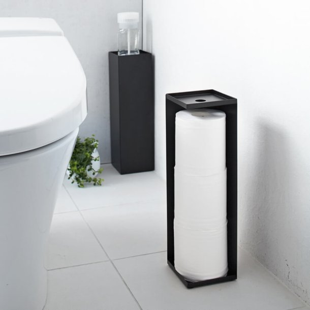 Yamazaki Toilettenpapierhalter für Ersatzrollen, schwarz