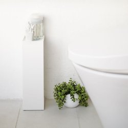 Yamazaki Toilet Paper Holder for Extra Rolls, white