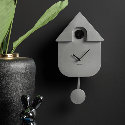 Kuckucksuhr, metallisch silber