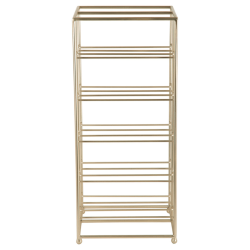 Weinregal, 10 Flaschen, Metall in Goldoptik