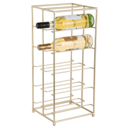 Weinregal, 10 Flaschen, Metall in Goldoptik