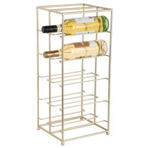 Weinregal, 10 Flaschen, Metall in Goldoptik