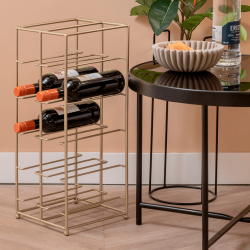 Weinregal, 10 Flaschen, Metall in Goldoptik