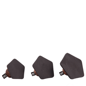 Fnfeckige Haken, recyceltes Papier, mit schwarzer Zementoberflche, 3 Stck