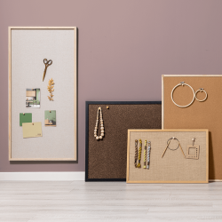 60 x 60 cm. Dark Cork pin board. Black frame